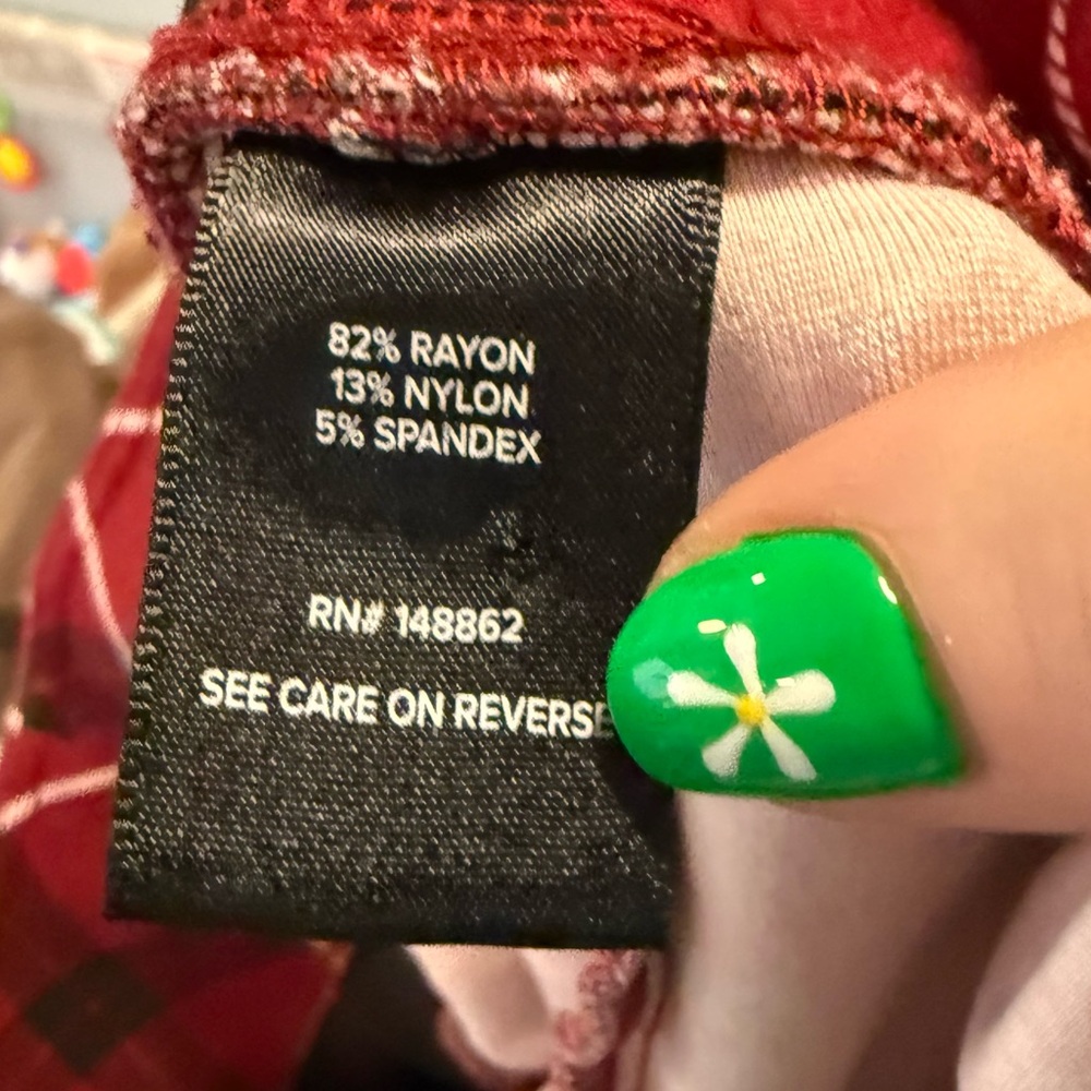 Torrid Crop Ponte Stretch Pixie Pants Red Plaid, … - image 5